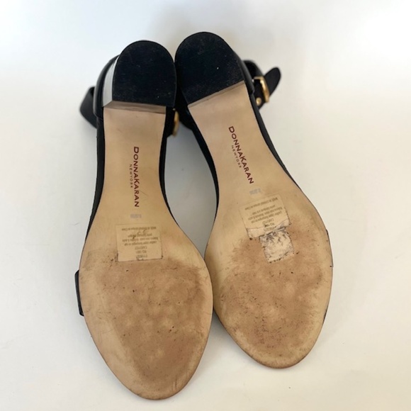 Donna Karen New York Leather ankle Strap Sandals with Translucent Heel F1136321 - Picture 6 of 8